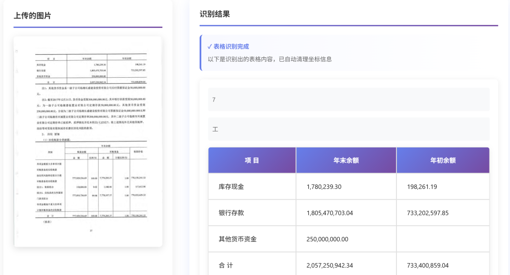 全能表格 OCR 识别系统