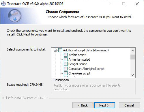 可选脚本组件安装项